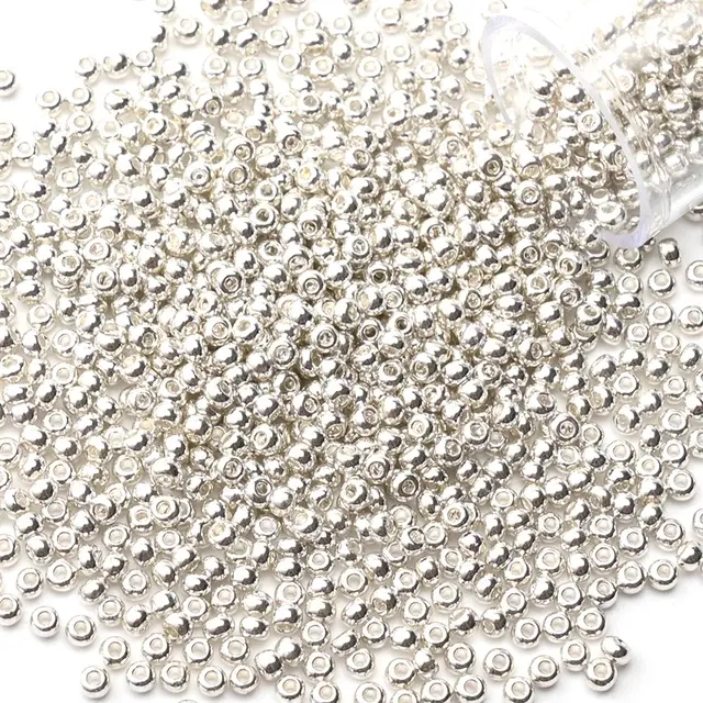 Metallische Glas-Rocailles, 2 mm, 1200 Stück 4