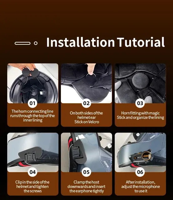 Wasserdichtes Bluetooth-Motorradhelm-Headset mit Surround-Sound 4
