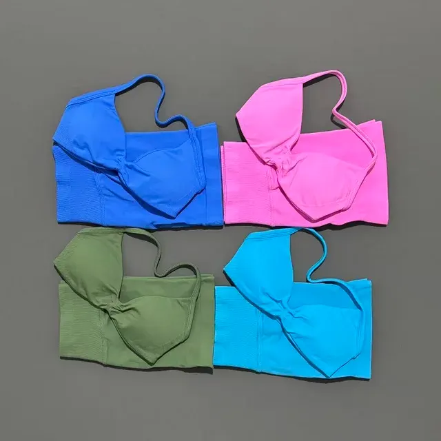 Nahtloses 2-teiliges Yoga-Set mit Riemchen-BH 4