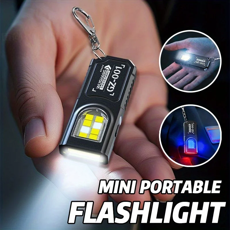 Mini-COB-LED-Schlüsselanhänger-Taschenlampe, USB-C