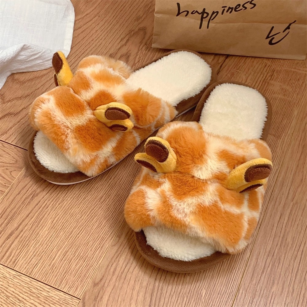 Damen-Hausschuhe Plüsch mit Tiermotiv 3