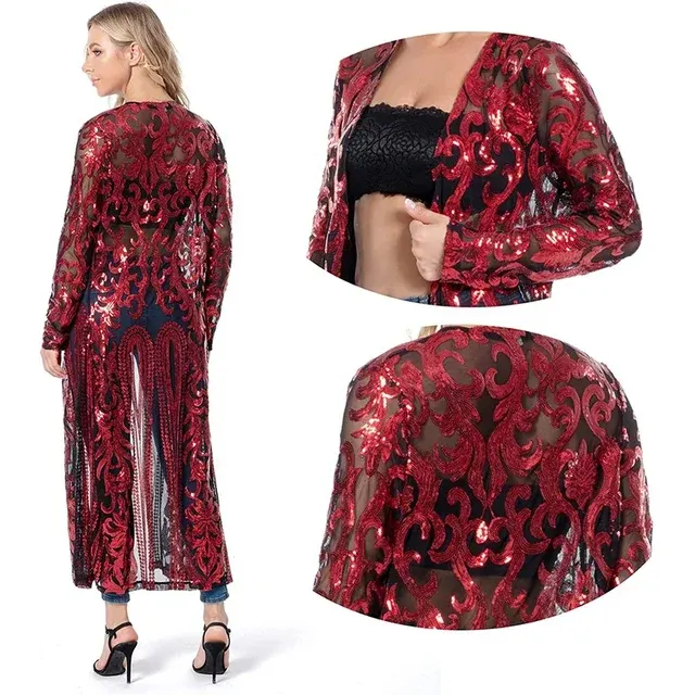 Pailletten-Kimono-Jacke 4