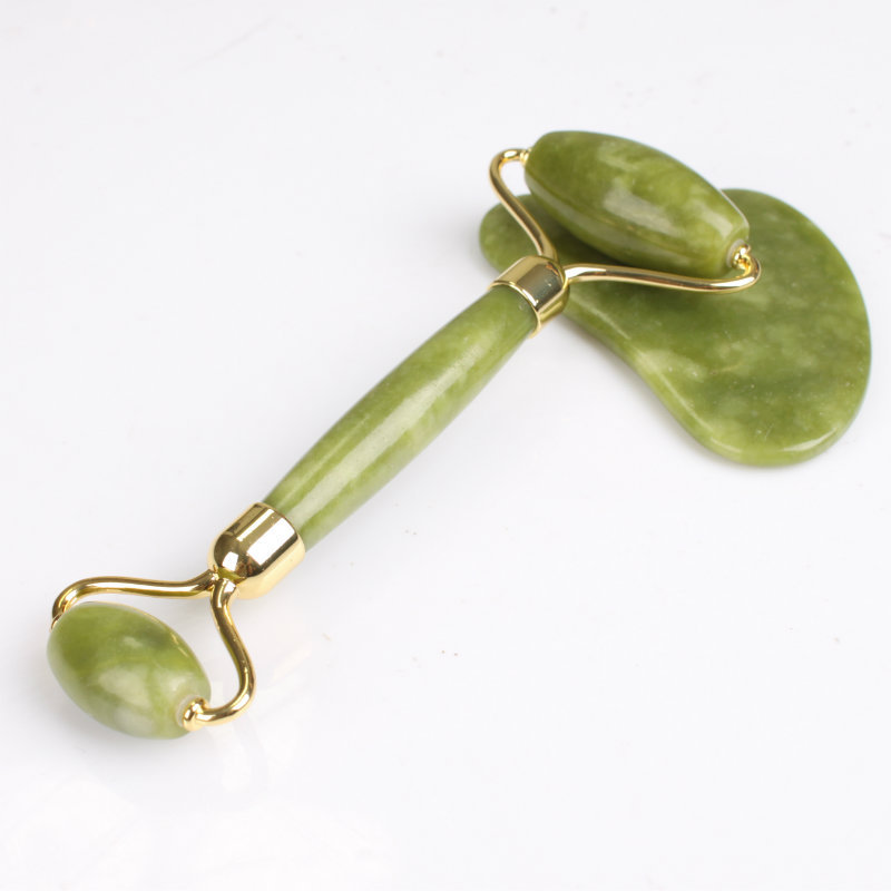 Grüner Jade-Gesichtsroller-Set Gua Sha 3