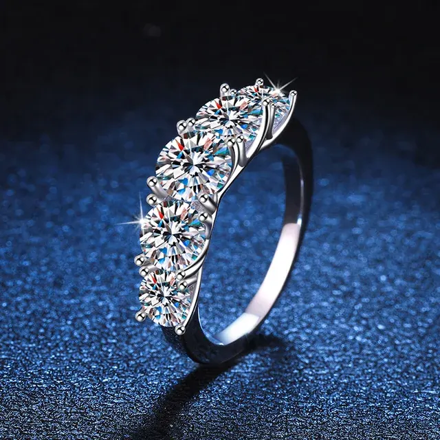 Vergoldeter Moissanit-Ring 3