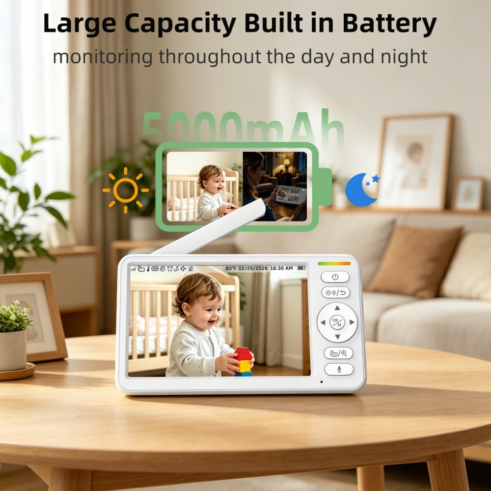Babyphone-Kamera 6 Zoll LCD 5000 mAh 3