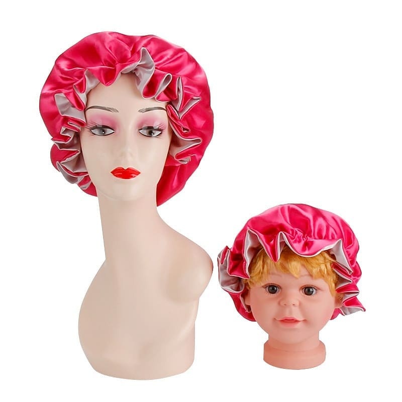 Doppellagige Satin-Haubenmütze für Frisuren 2