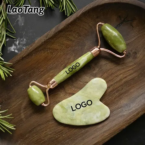 Naturjade-Roller mit Gua-Sha-Set