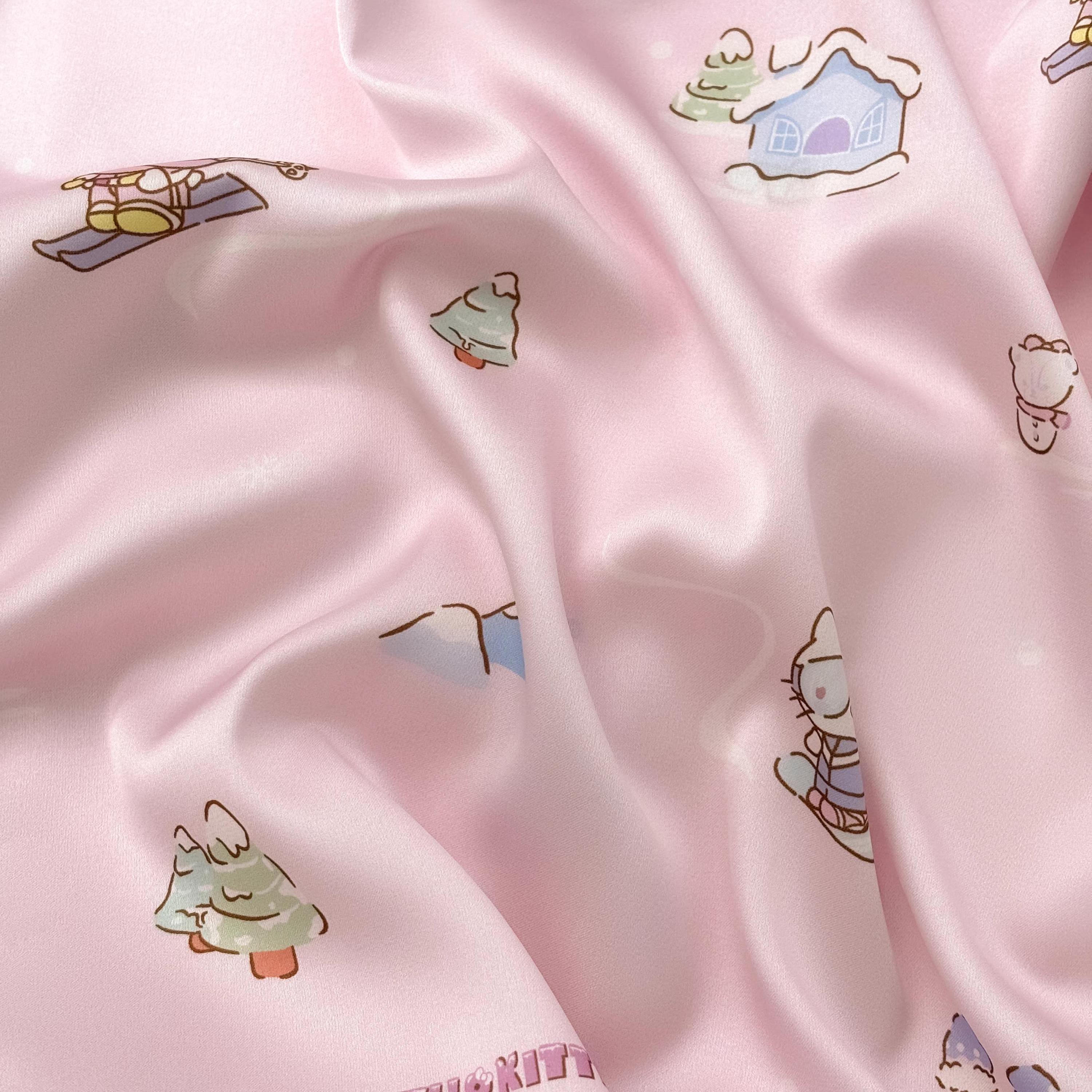 Pinkes Damen-Pyjama-Set aus Baumwollsatin 4