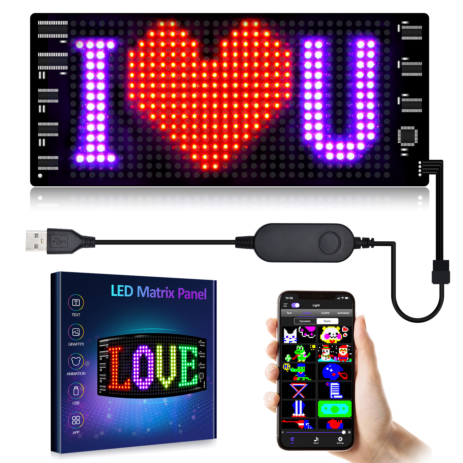 Programmierbares LED-Display für Autos