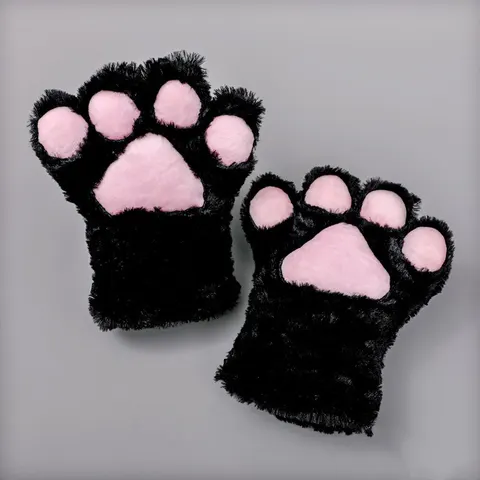 Plüsch-Katzenpfoten-Handschuhe