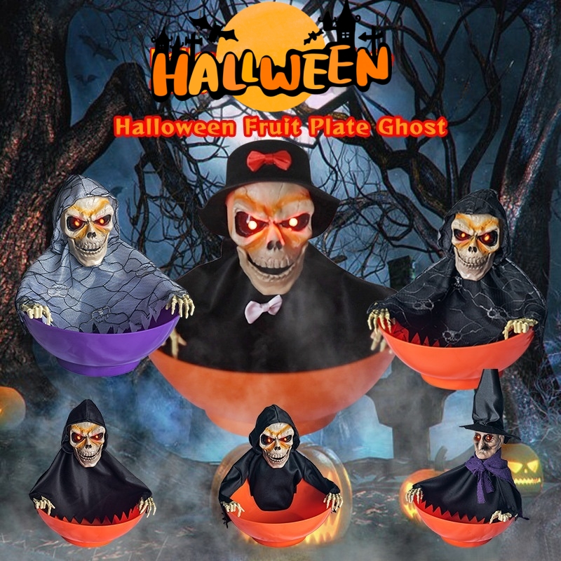 Halloween-Süßigkeitenschale mit Leuchtaugen