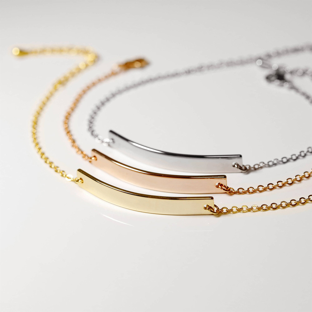 Edelstahl Gliederarmband Paar, 18K vergoldet