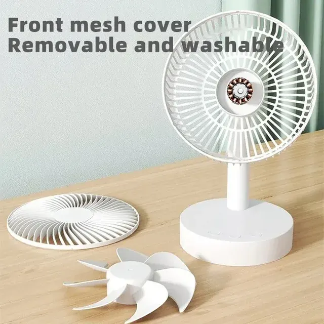 Weißer geräuschloser Tischventilator mit Timer 3
