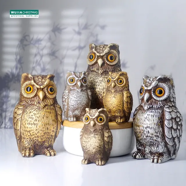 Eulen-Vogelscheuche Dekofigur 4