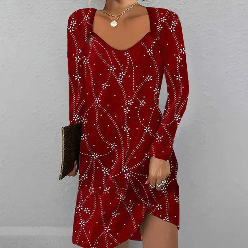 Damenkleid mit V-Ausschnitt und Wickeleffekt
