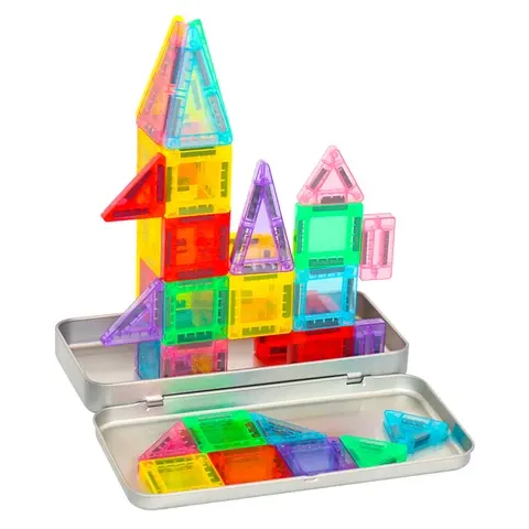 Magnetische Mini-Bausteine im Metallkoffer