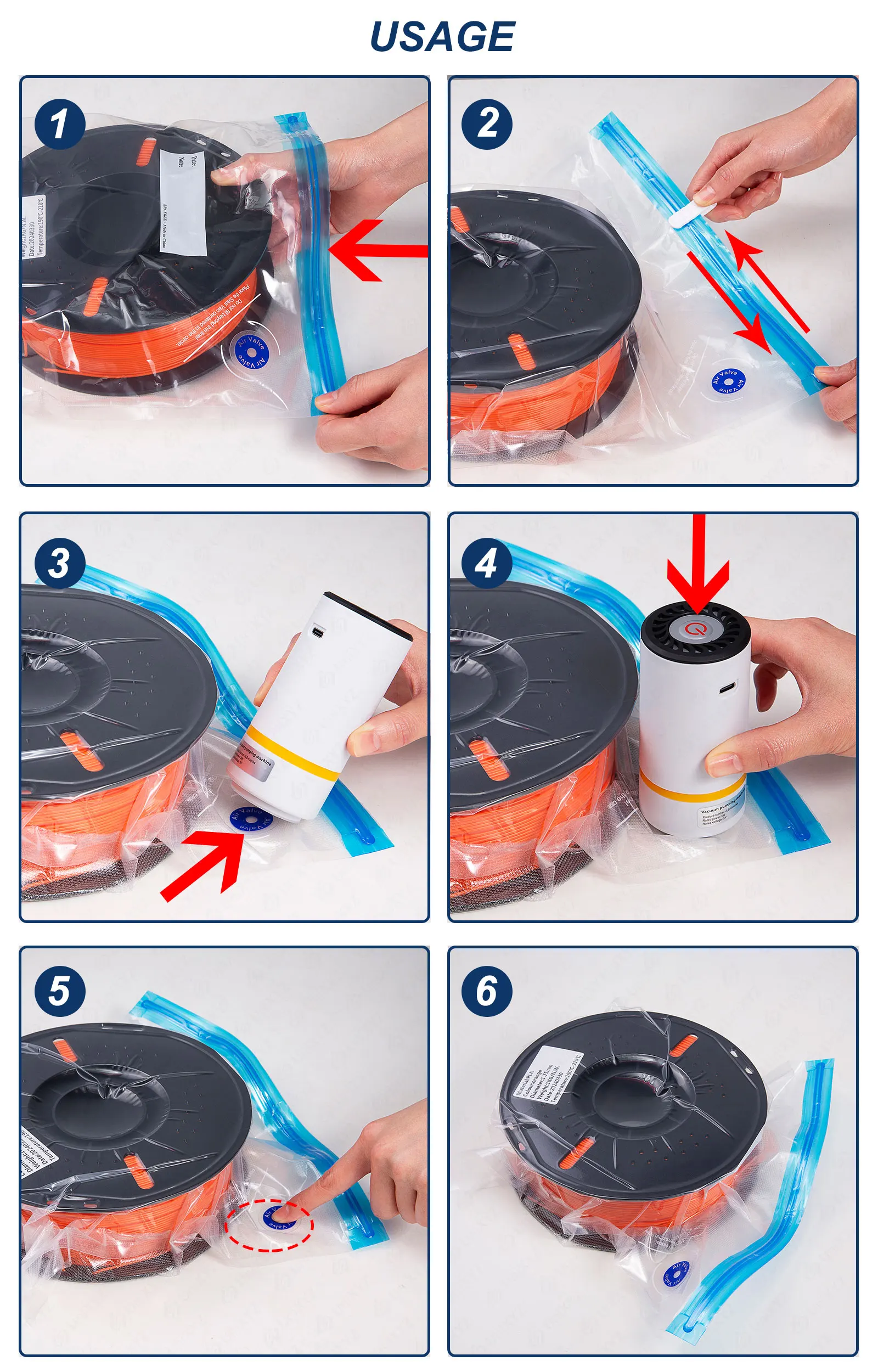 Vakuumbeutel für 3D-Druck-Filament 2