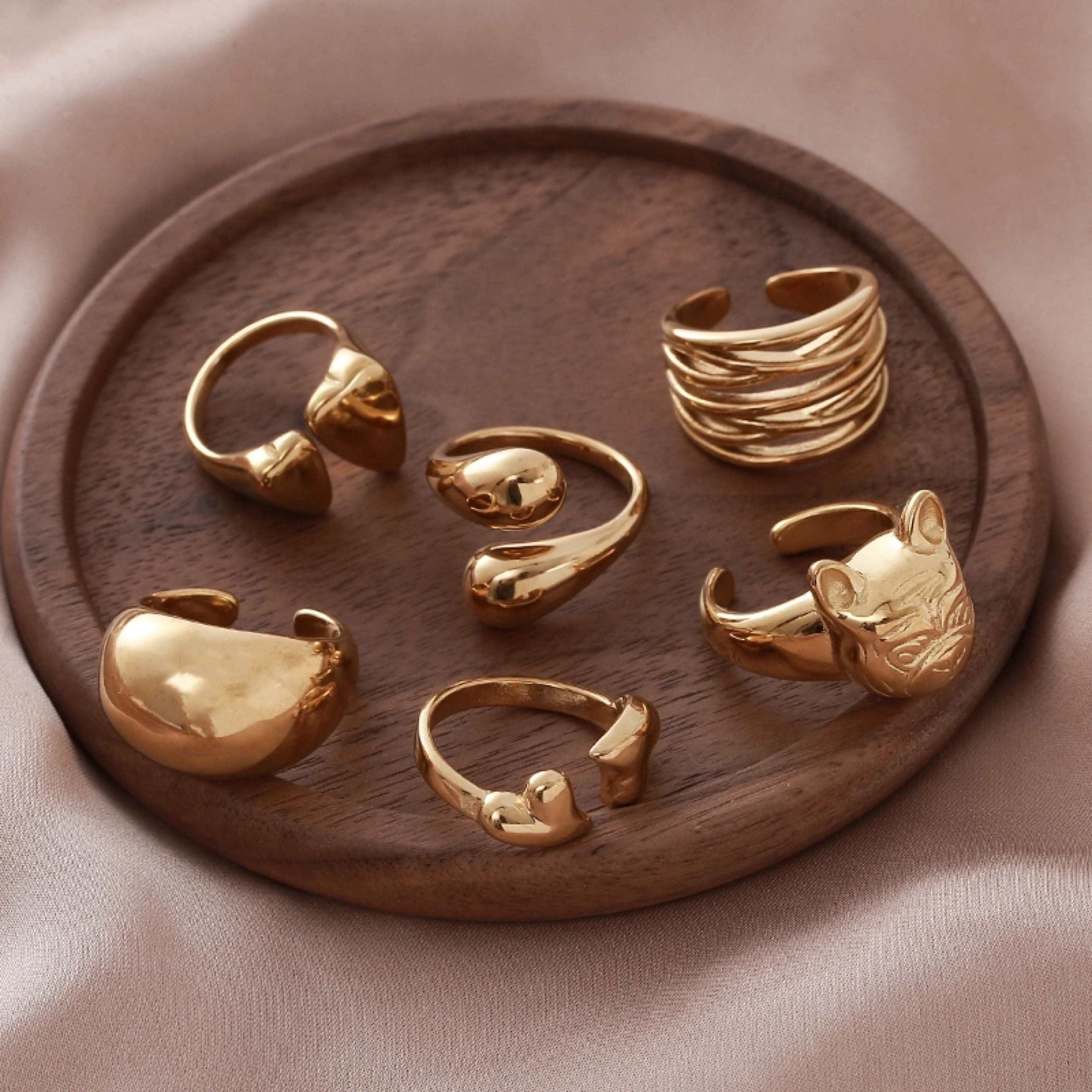 Offene Ringe aus vergoldetem Edelstahl 3