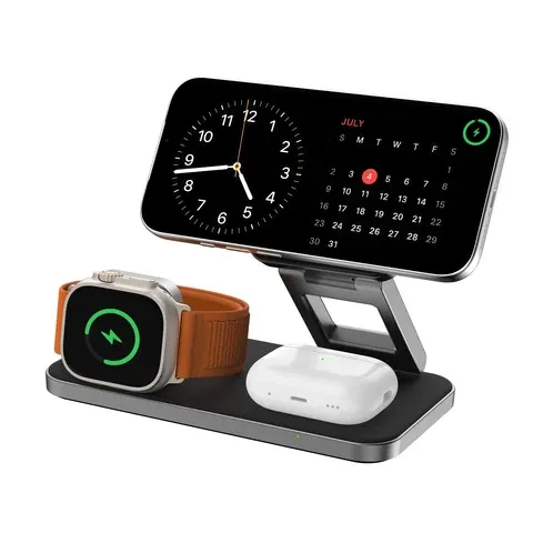 Faltbare 3-in-1 LED Ladestation Kabellos