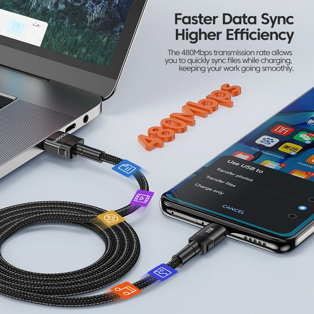 100W USB-C-Schnellladekabel, 6A 2