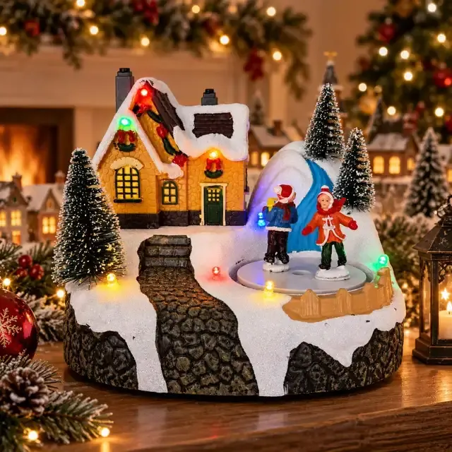 Weihnachtsdorf-Haus beleuchtet 3