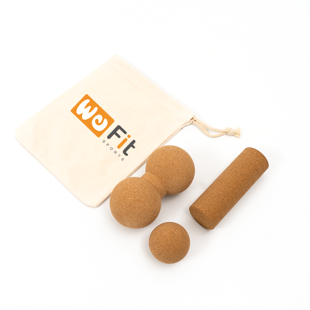 Holz Korkmassageball Set Naturmaterial