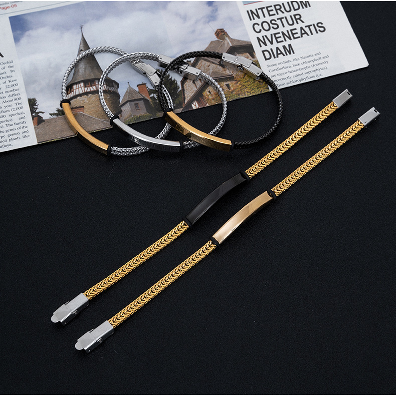 Gravierbares Edelstahl-Armband im Punk-Stil 2