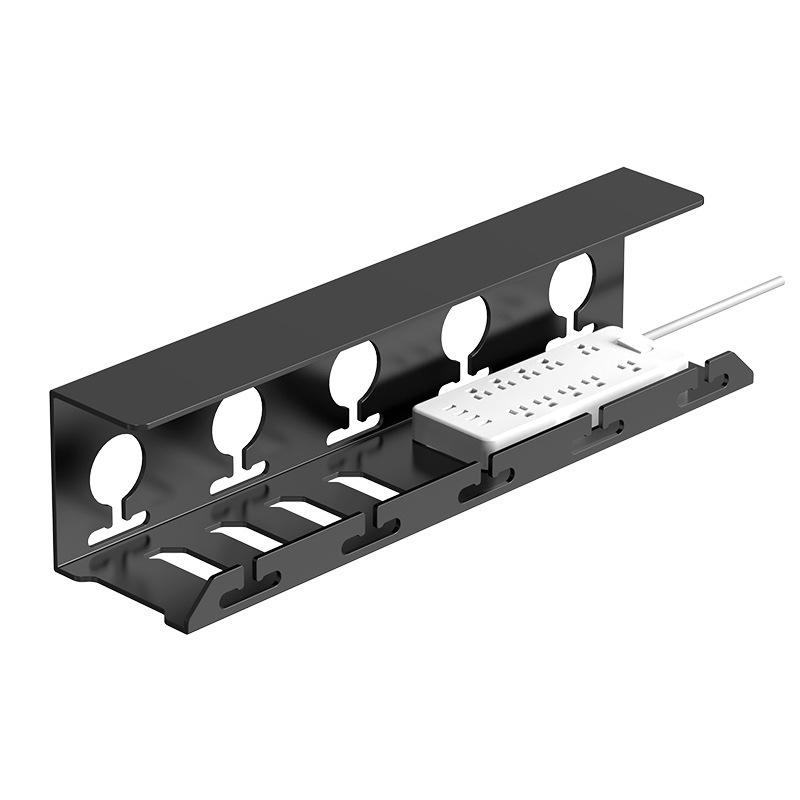 Schwarzer Kabelhalter-Rack aus Metall 4