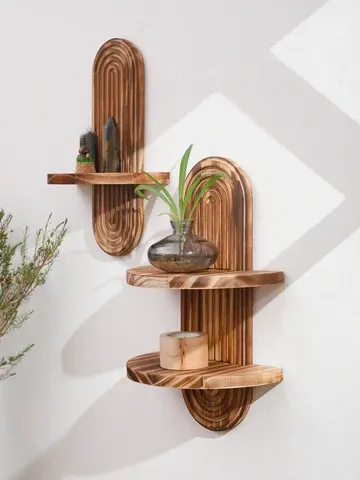 Holz-Wandregal rustikal