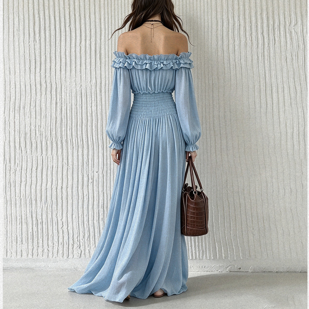 Romantisches Off-Shoulder-Maxikleid 3