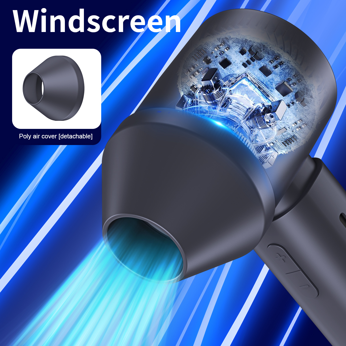 Tragbarer Mini-Ventilator mit 199 Stufen und Display 2