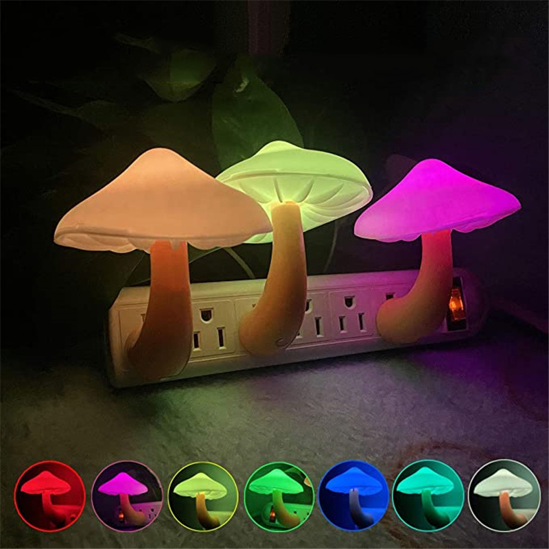 LED-Nachtlicht Pilz Wandlampe Sensor