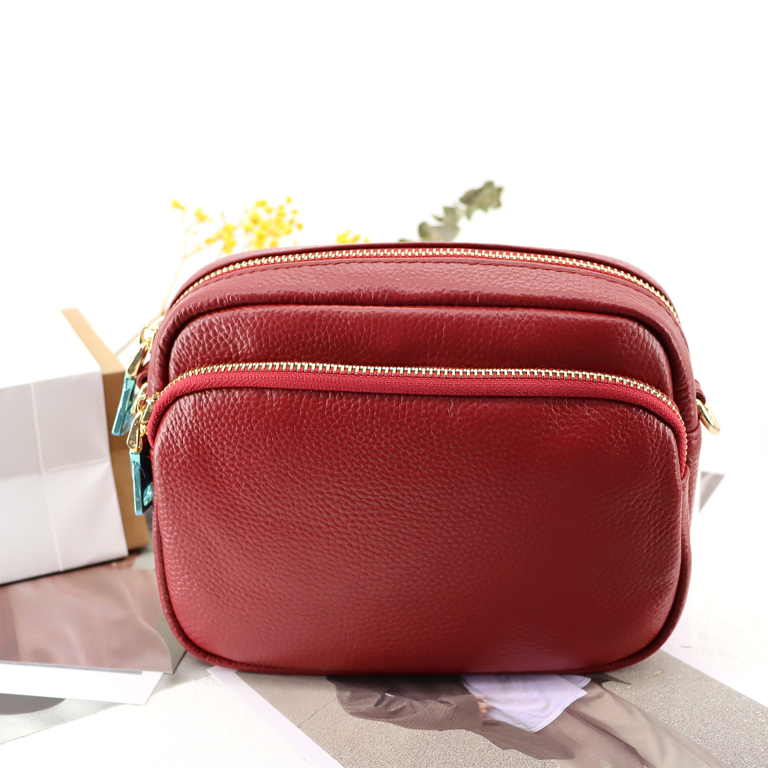 Damen Crossbody Schultertasche aus Leder 4