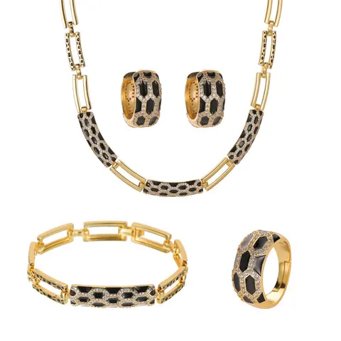 Strass-Ohrring-Halskette-Set
