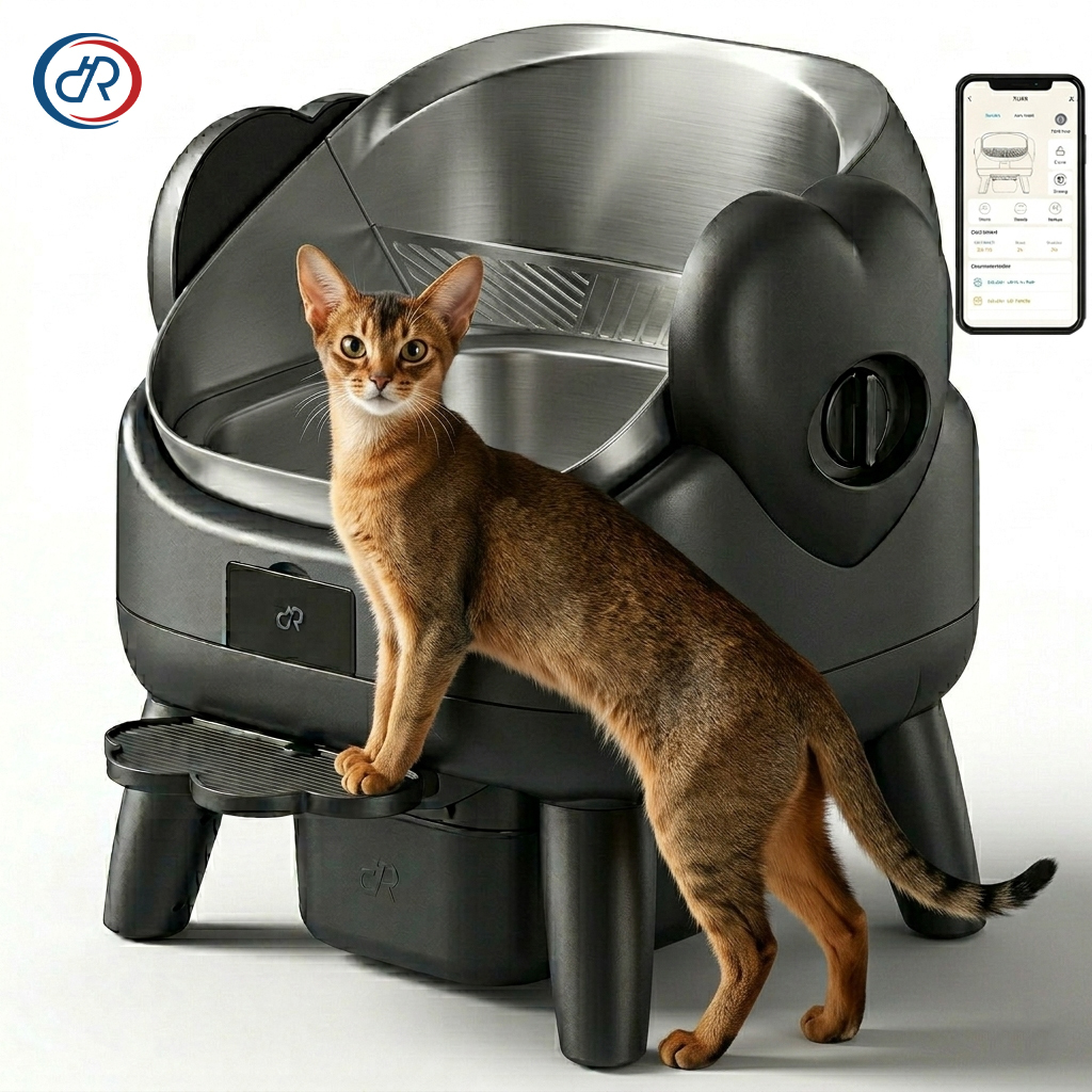 Edelstahl Automatische Katzentoilette mit Selbstreinigung