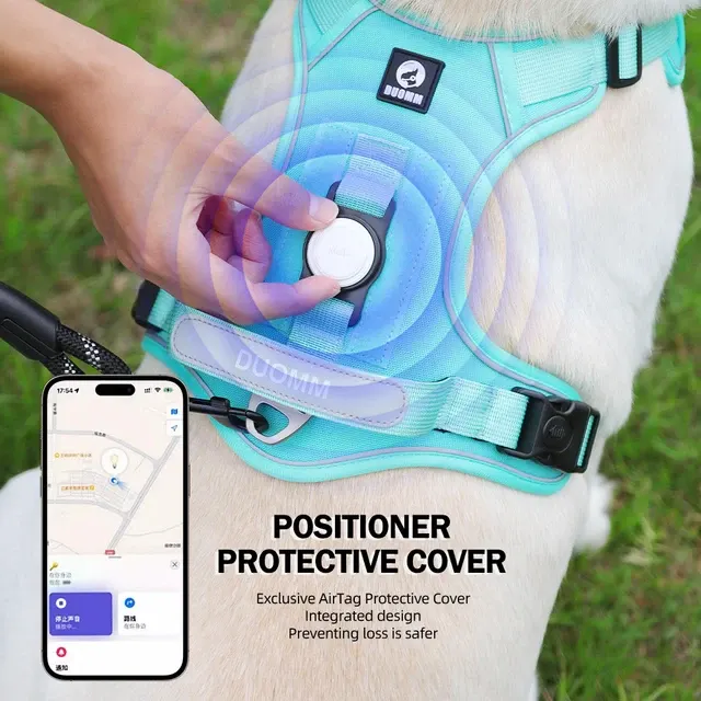 Anti-Zug-Hundegeschirr mit Tracker-Halter 4