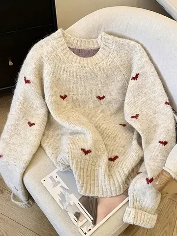 Pullover mit Herzmuster