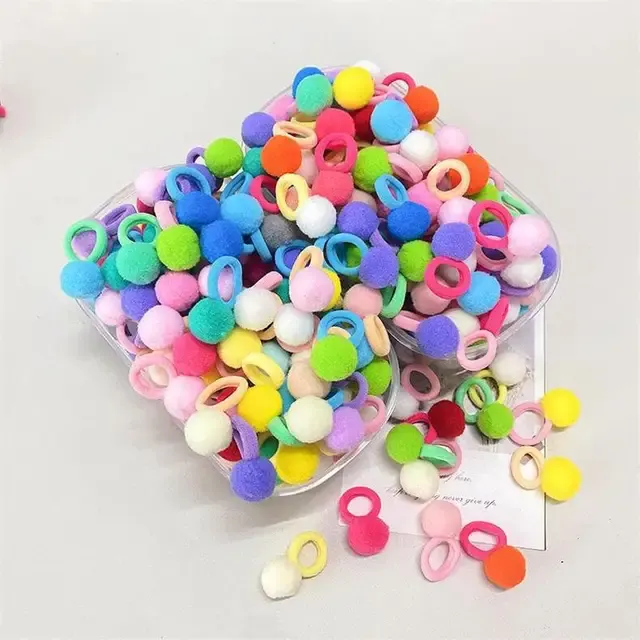 Bunte Plüsch-Haargummis für Mädchen, 20 Stück 4