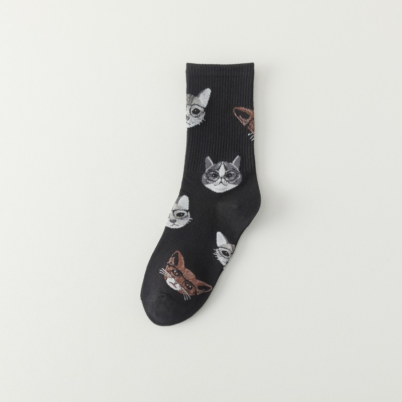 Katzenmotiv Baumwoll Socken Set 3