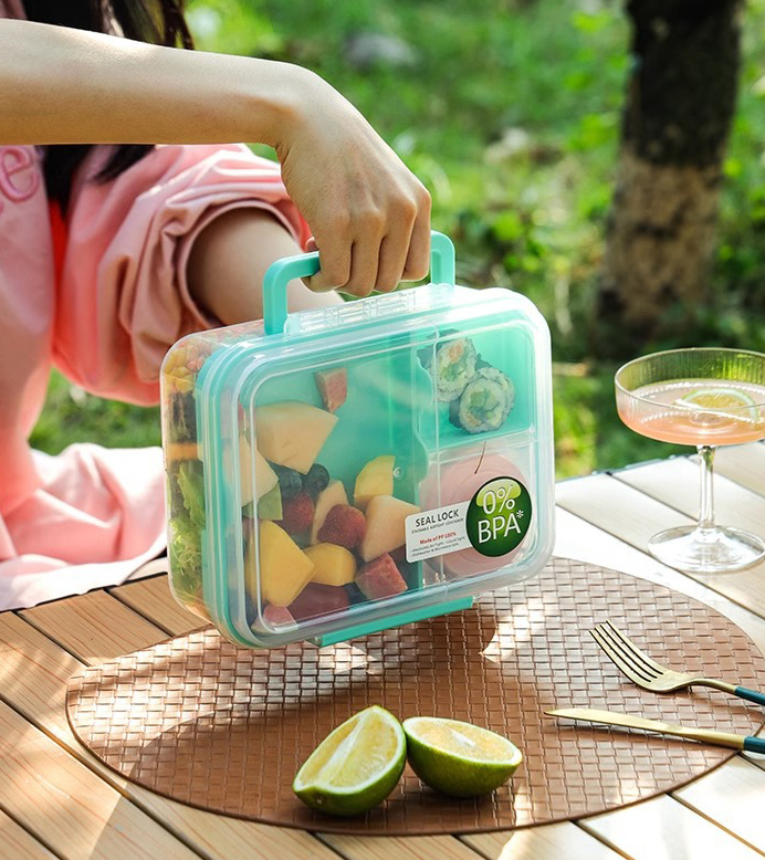 Auslaufsichere Kinder Lunchbox mit 3 Fächern 4