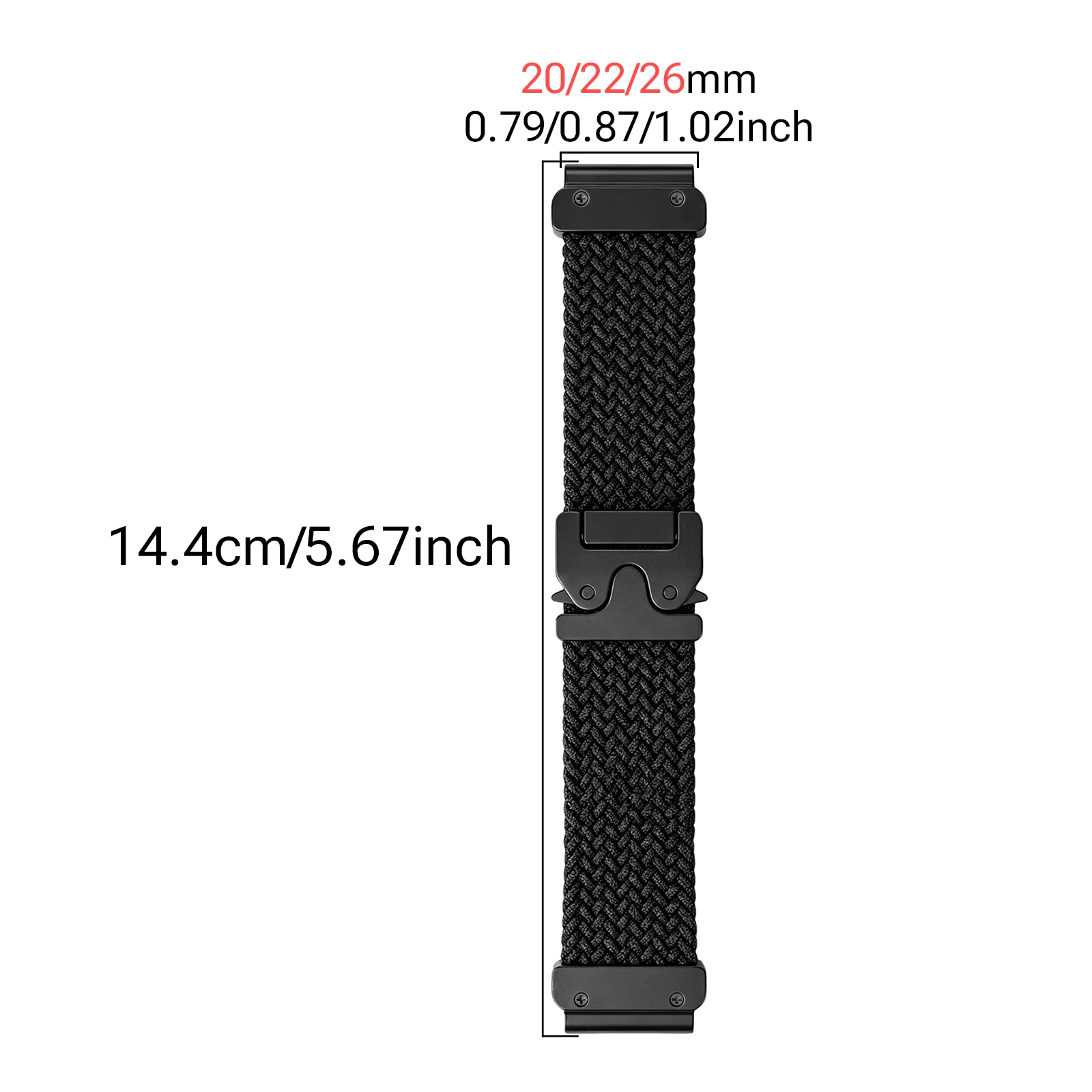 Dehnbares Nylon-Armband, 20/22/26 mm 2