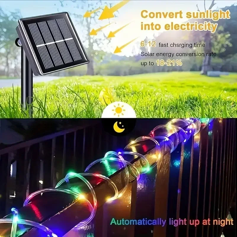 Wasserdichte Solar-LED-Lichterkette für Garten 2