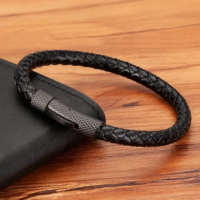 Edelstahl-Lederarmband 4