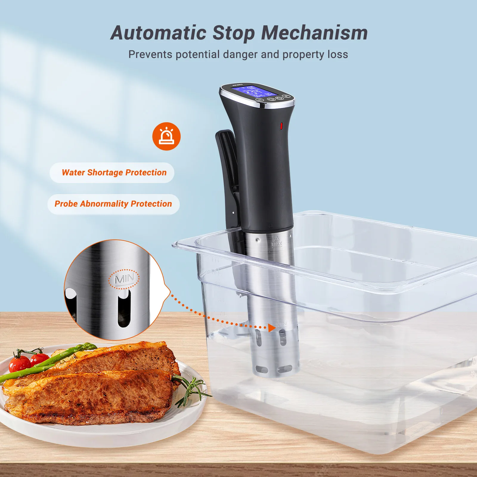 WLAN-Sous-Vide-Garer, wasserdicht IPX7 4