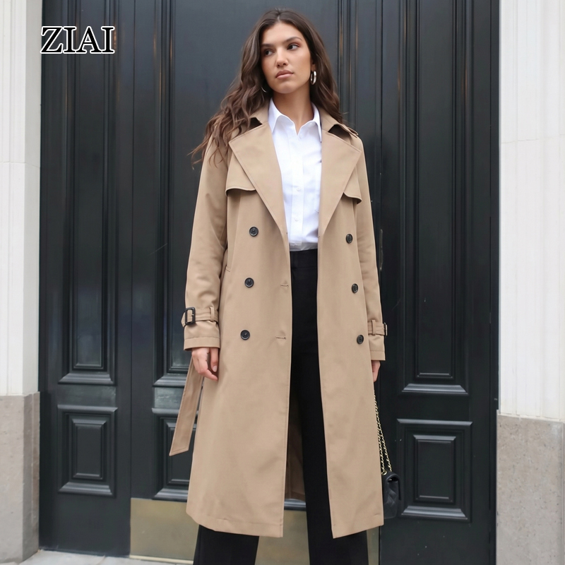 Damen Trenchcoat Plus Size Langarm