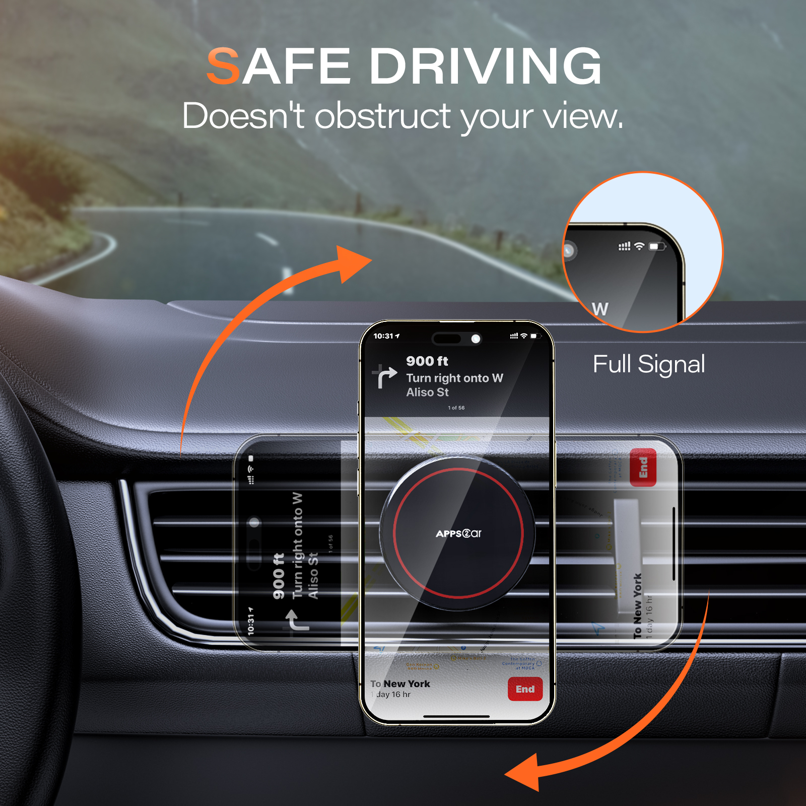 360-Grad-Magnethalterung für Handy im Auto 4