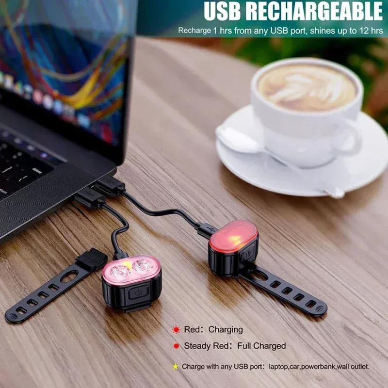 Wiederaufladbares wasserdichtes LED-Fahrradlicht-Set 3