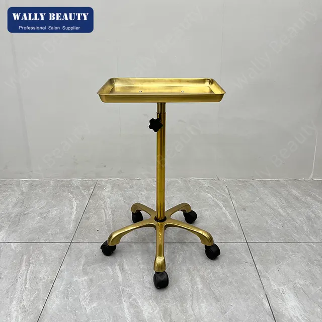 Goldener Metall-Salonwagen mit Höhenverstellung 2