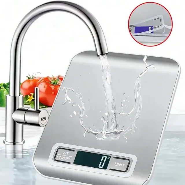 Digitale Küchenwaage aus Edelstahl, 10 kg 3