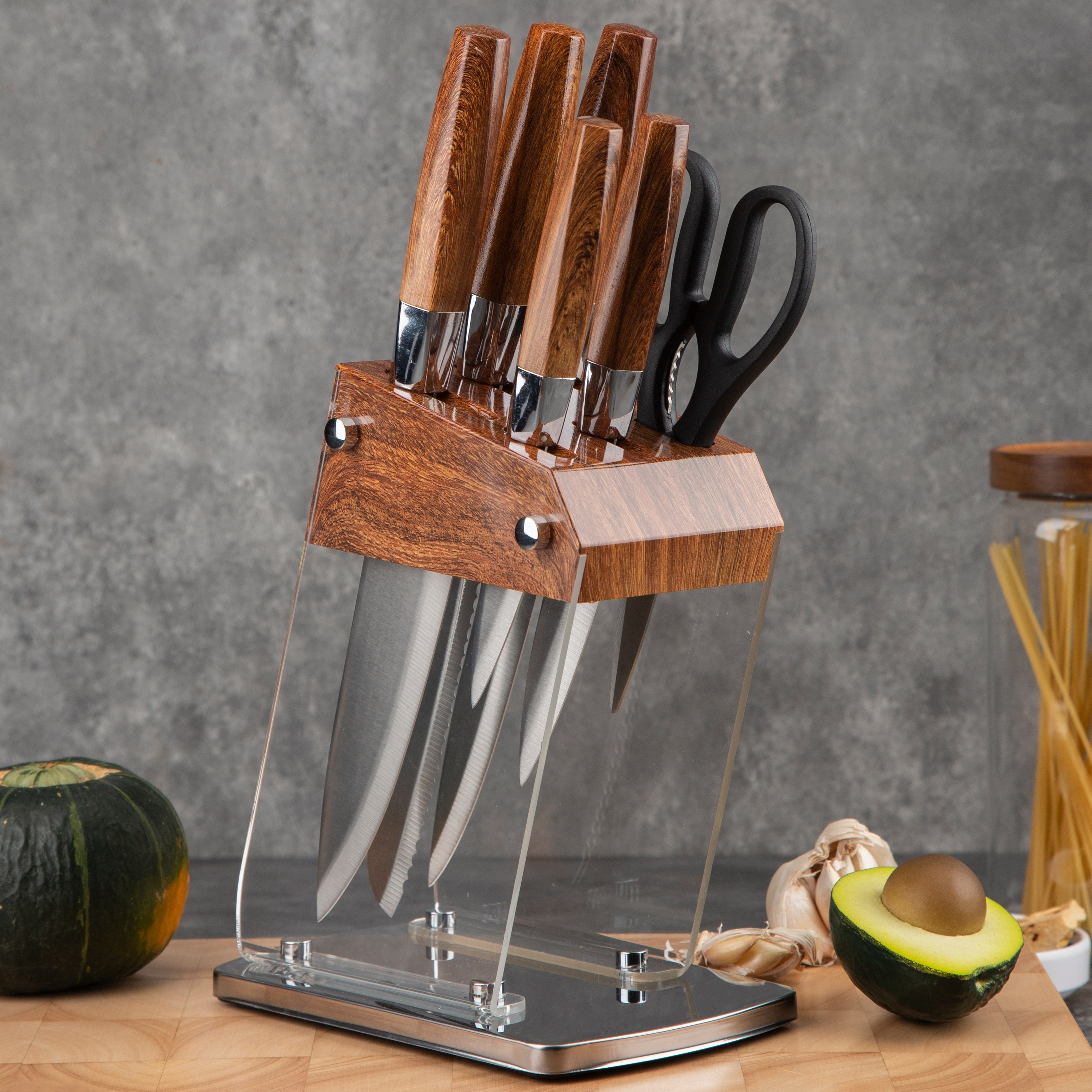 Küchenmesser-Set mit Messerblock und Obstmesser